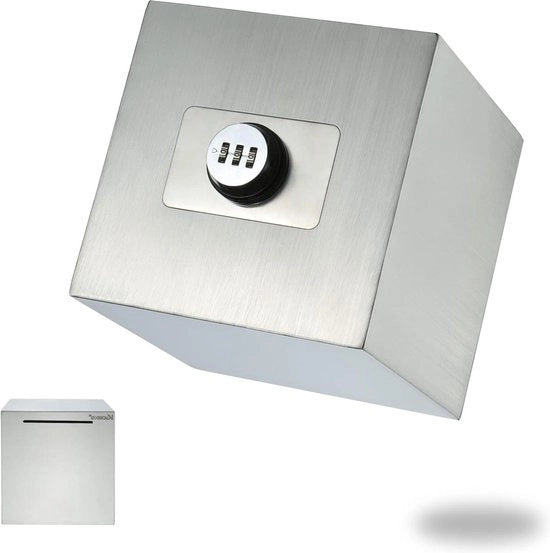 Spaarvase in acciaio inossidabile con combinazione di serratura per adulti - contenitore per risparmio metallico (59 pollici)