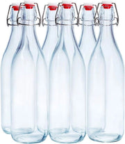 6 Sticchi di Bottiglie con Cappuccio a Sospensione - Conservazione Aria Tettone - Olio da Bere a Casa - 1000ML/35oz