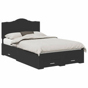 Letto matrimoniale | Letto per adulti | Struttura del letto Nero 135 x 190 cm Legno multistrato