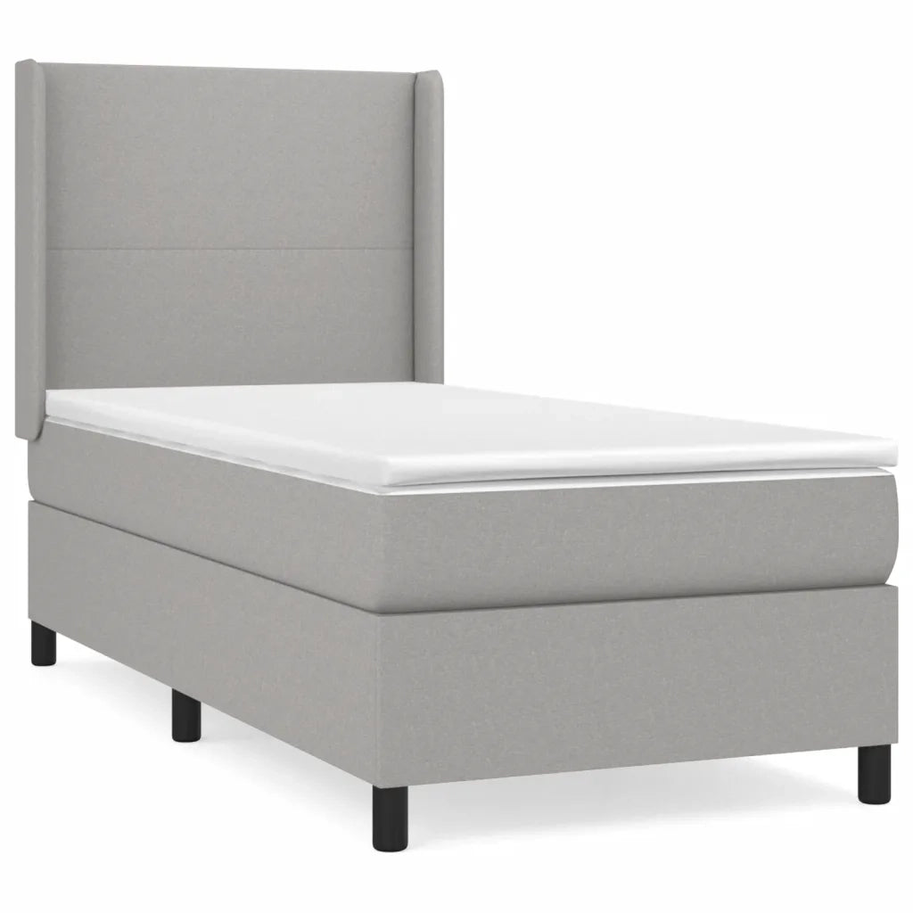 Giroletto a Molle con Materasso Grigio Chiaro 90x190 cm Tessuto 3131233