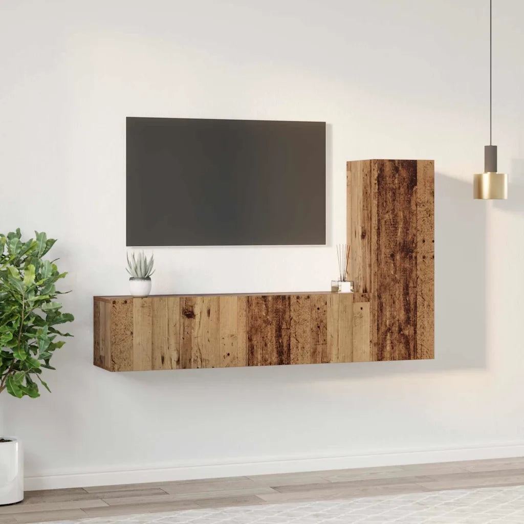 Set mobile TV 3 pcs Legno vecchio Legno multistrato 3393402