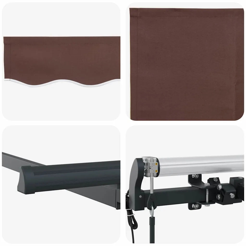 vidaXL Tenda Retrattile Marrone 250 x 200 cm Poliestere e Alluminio