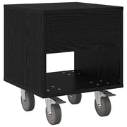 Comodino | Armadio da Notte | Mobiletto da notte Rovere Nero 40,5 x 40 x 48 cm Legno multistrato