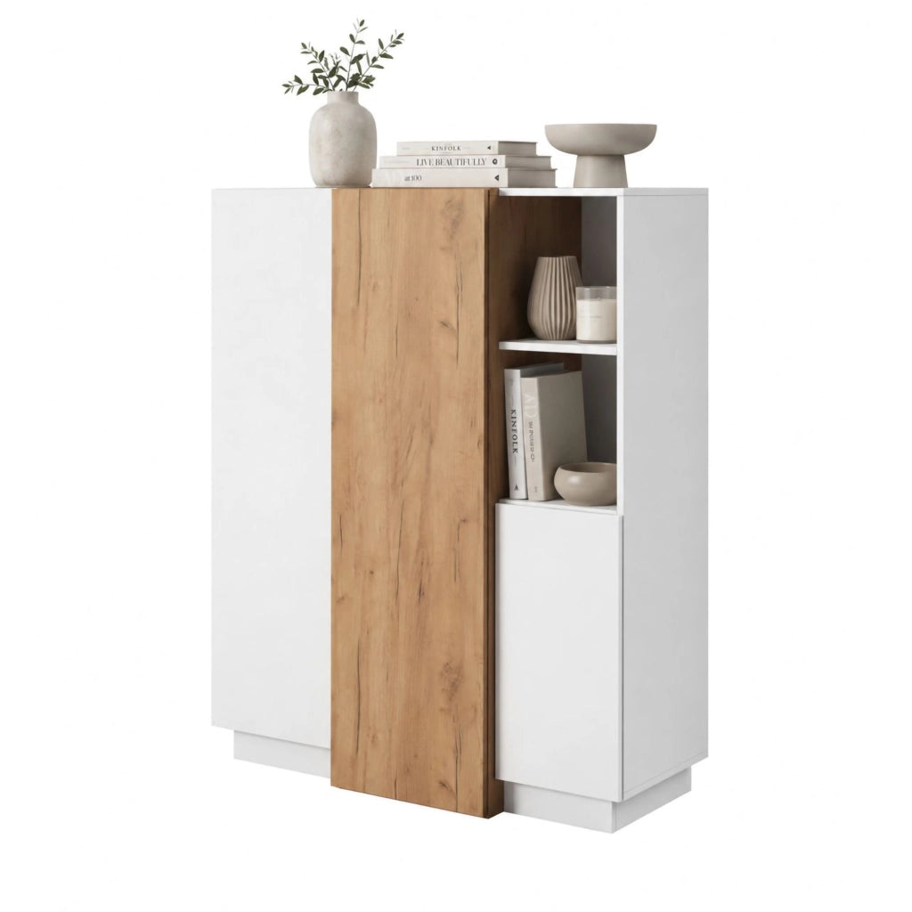 Madia Gasima, Credenza 8 Ripiani, 100x45x134h cm Bianco