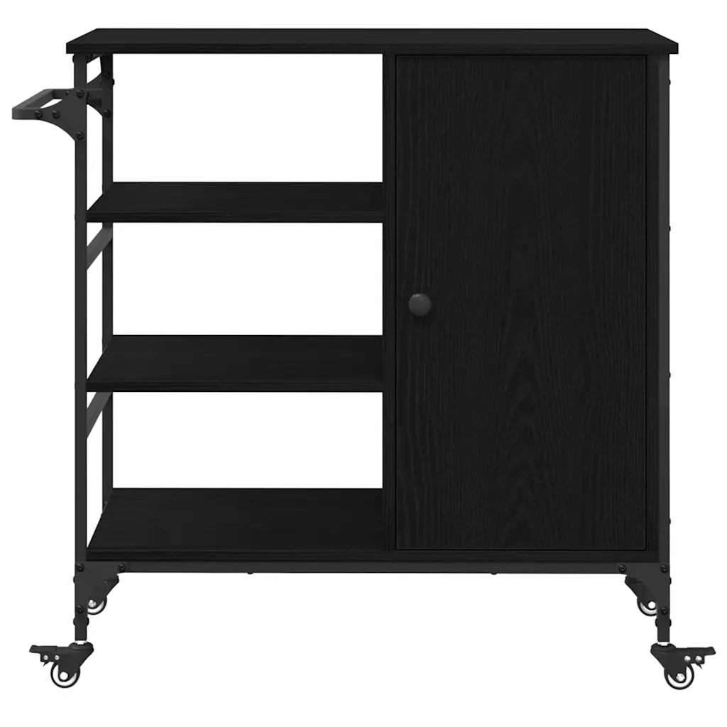 Carrello da Cucina Rovere Nero 87,5 x 39 x 84,5 cm 871665