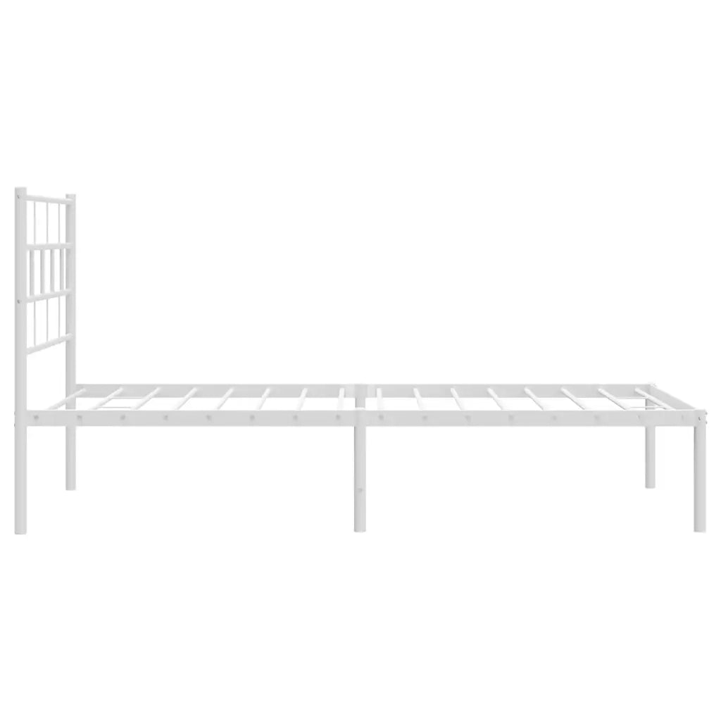 Giroletto con Testiera Metallo Bianco 80x200 cm 355699