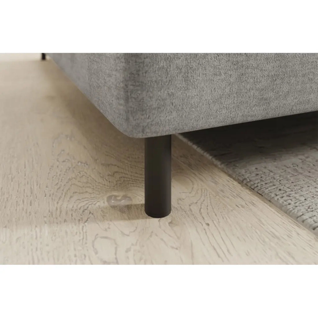 Divano letto angolare sinistro BARNEA 208 cm grigio chiaro con contenitore