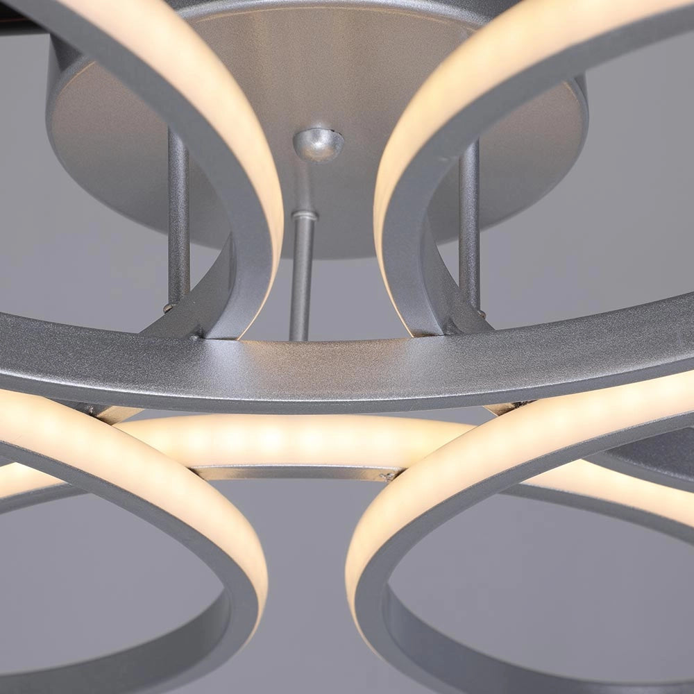 Lampadario Plafoniera 48W Luce Bianco Caldo 3000K 2580 lm Design Fiore Moderno Bianco