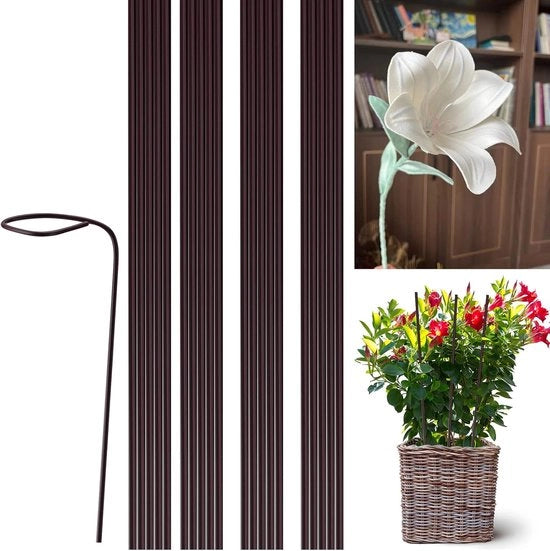 Supporti per piante di interni - Paline di sostegno per piante a stelo vaso giardino fiori sostenimento asta ringhiera flessibile - 20 pezzi