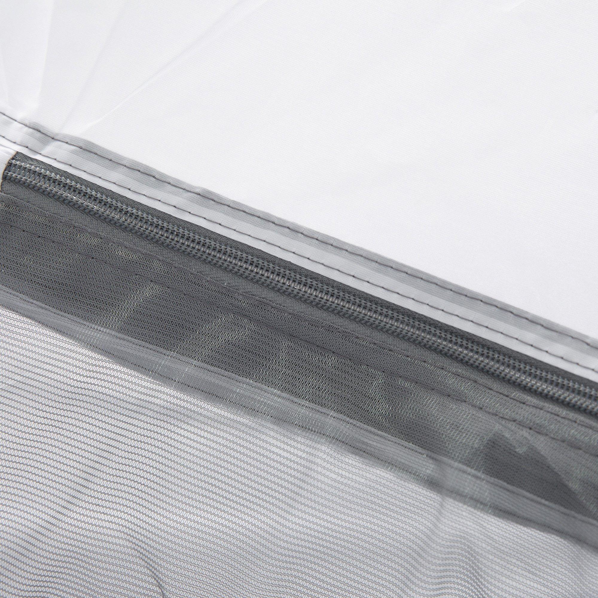 Tenda da Campeggio 4 Persone 325x183x130 cm con Vestibolo e Finestre Grigia