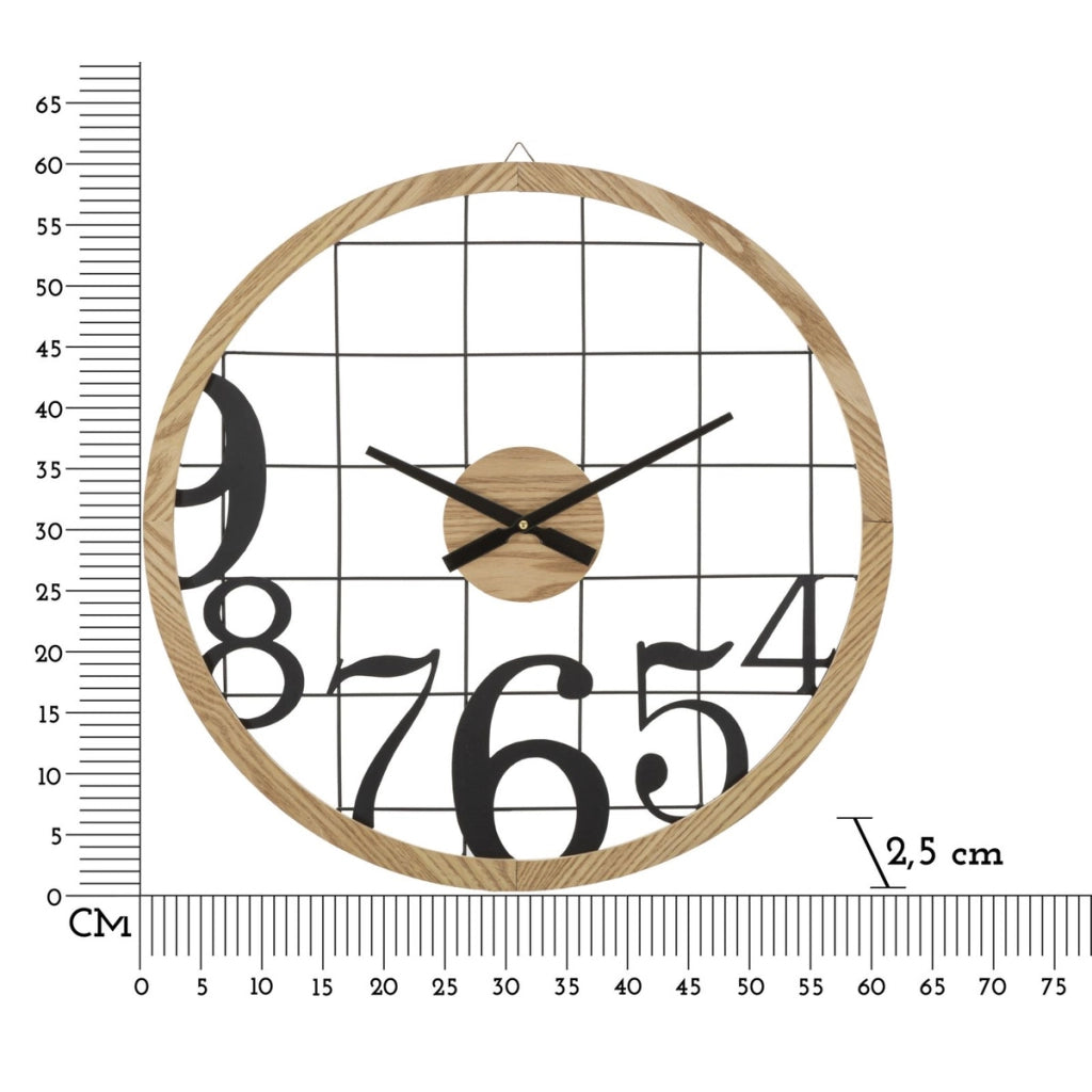 Orologio da Parete VKH266, Marrone, Metallo, 60x2,5x60 cm