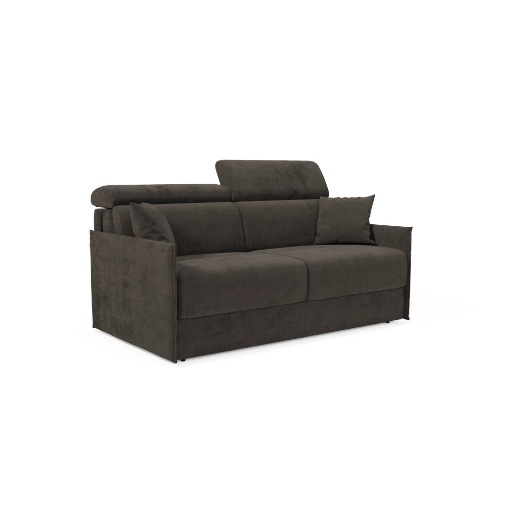 Miryam Divano letto con poggiatesta reclinabili e comfort maxi - design compatto in morbido tessuto smacchiabile T31 149 cm nero fumo