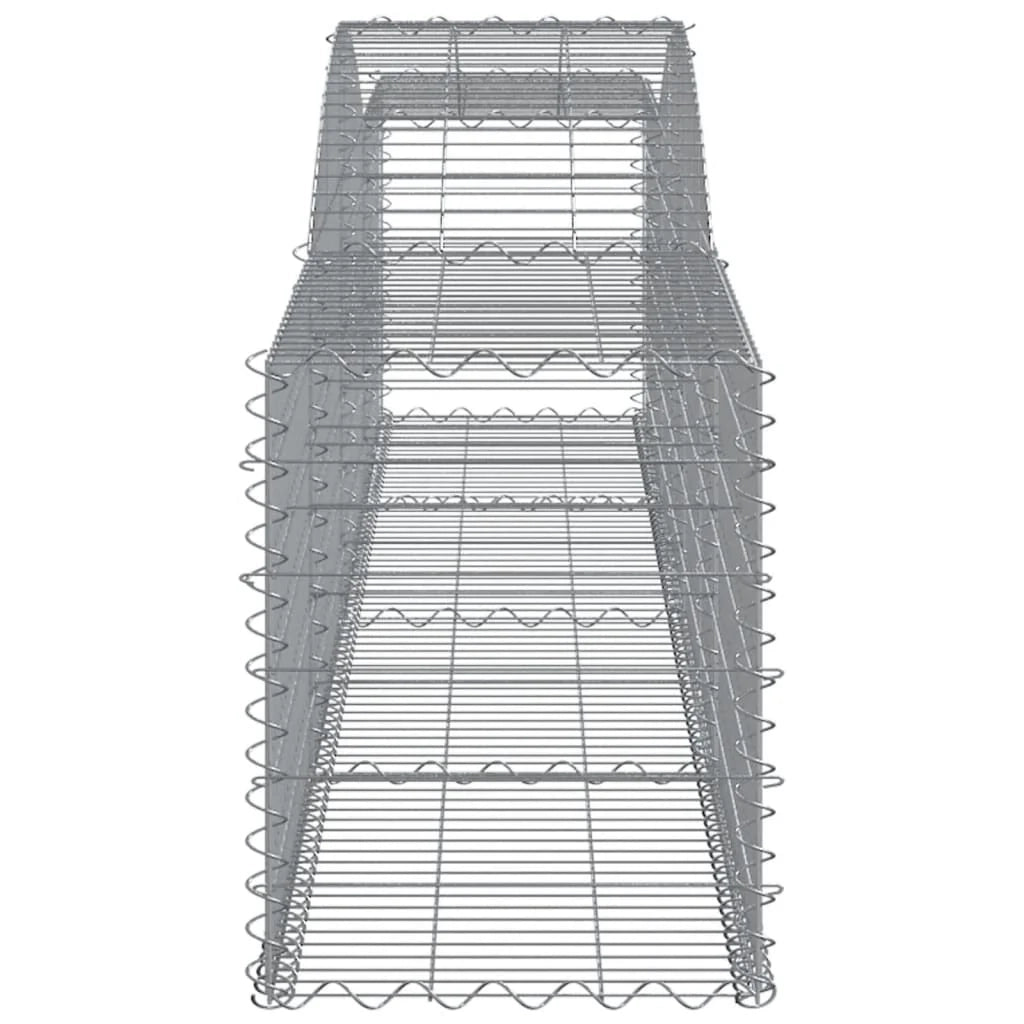 Set di 9 gabbioni ad arco per recinzione gabbia o muro di contenimento 400 x 50 x 60/80 cm ferro zincato argento 02_0041323