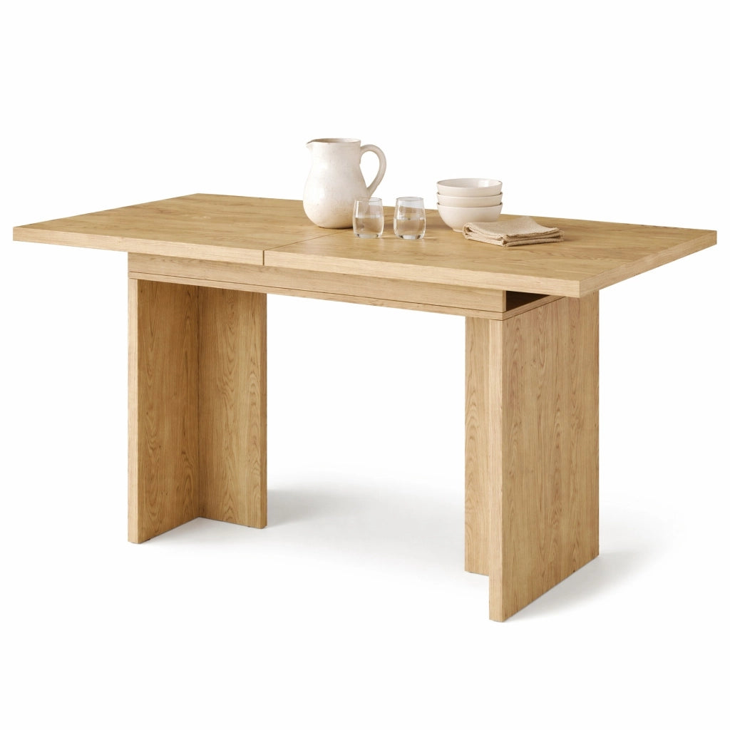 Tavolo da pranzo allungabile 140-180 cm in MDF effetto rovere, per 6-8 persone