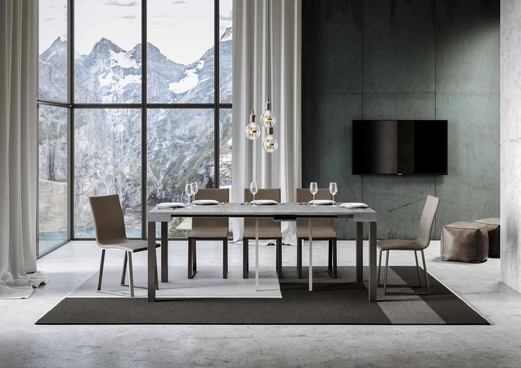 Consolle allungabile 90x40/300 cm Every Cemento telaio Antracite