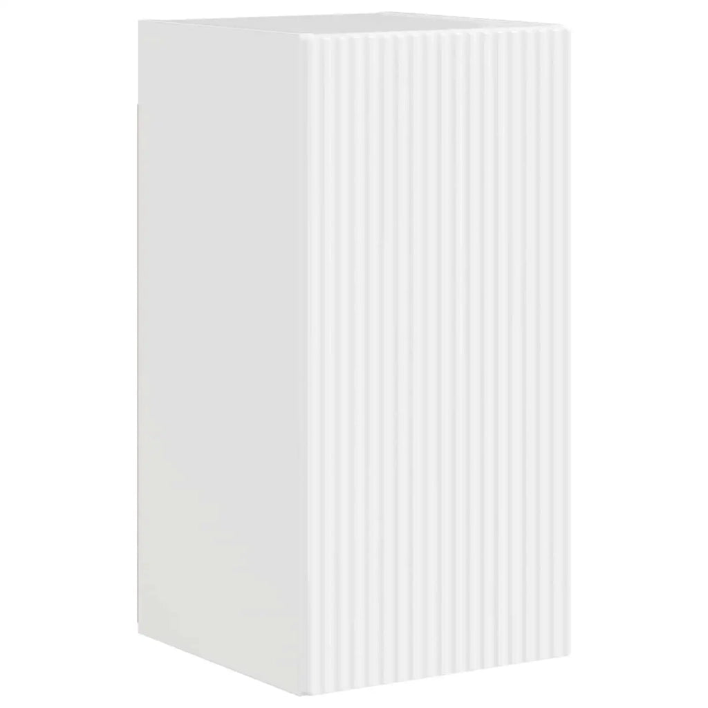 Set di Mobiletto da TV a Parete 4 pcs Bianco Lucido
