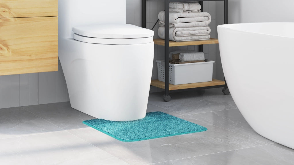 Tappetino da bagno U-Shaped Turchese 50x50 cm Polipropilene Antiscivolo