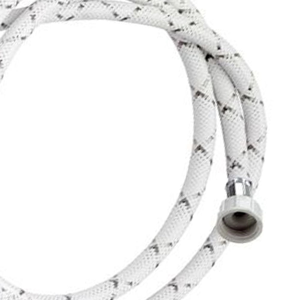 Tubo di carico con treccia in nylon bianco con banda grigia e curvetta 200 cm