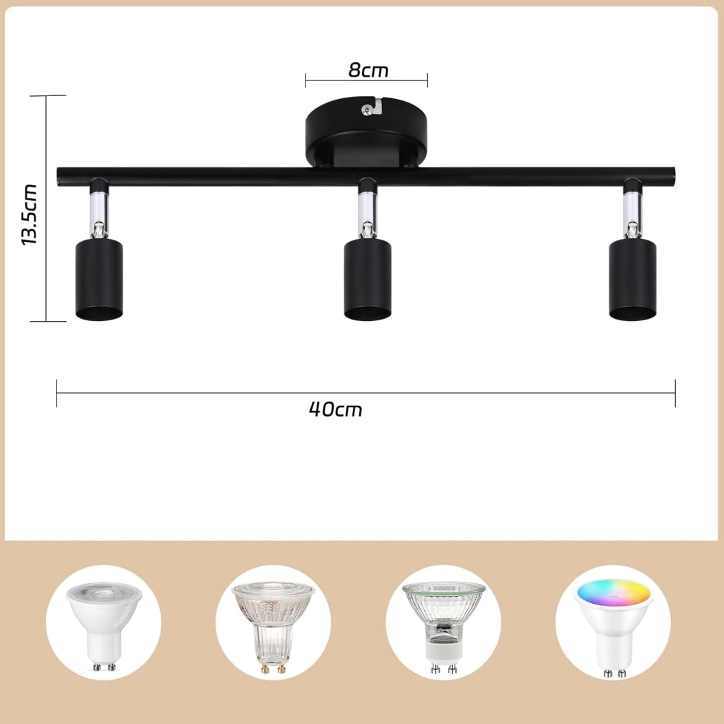 ZMH Faretto da soffitto 3 luci GU10 moderni per camera letto corridoio