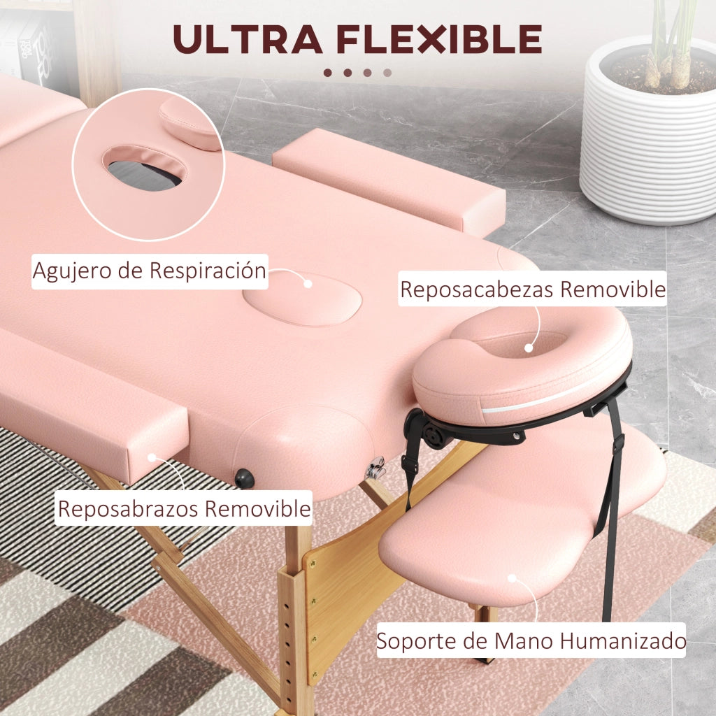 Poltrona Massaggiante Pieghevole con Regolazione Altezza e Schienale Regolabile ¨C Zephmum ¨C 81x67x92-210 cm Rosa