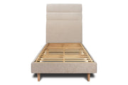 Letto 90x200 cm con testiera in linea - Tessuto Tela opaca