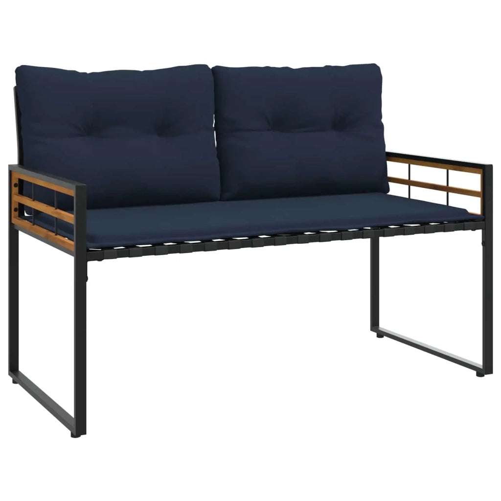 Panchetta in Legno a Strati con cuscino Navy 114 x 55 x 77 cm