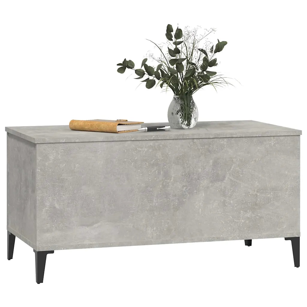Tavolino Salotto Grigio Cemento 90x44,5x45 cm Legno Multistrato 819592