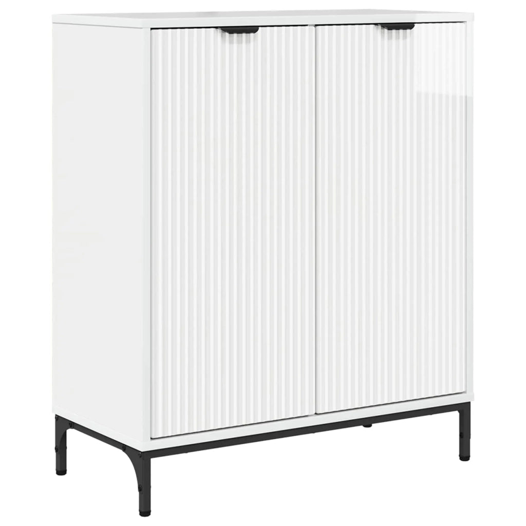 Credenza Bianco Lucido 69,5 x 33 x 82 cm Legno multistrato 883428