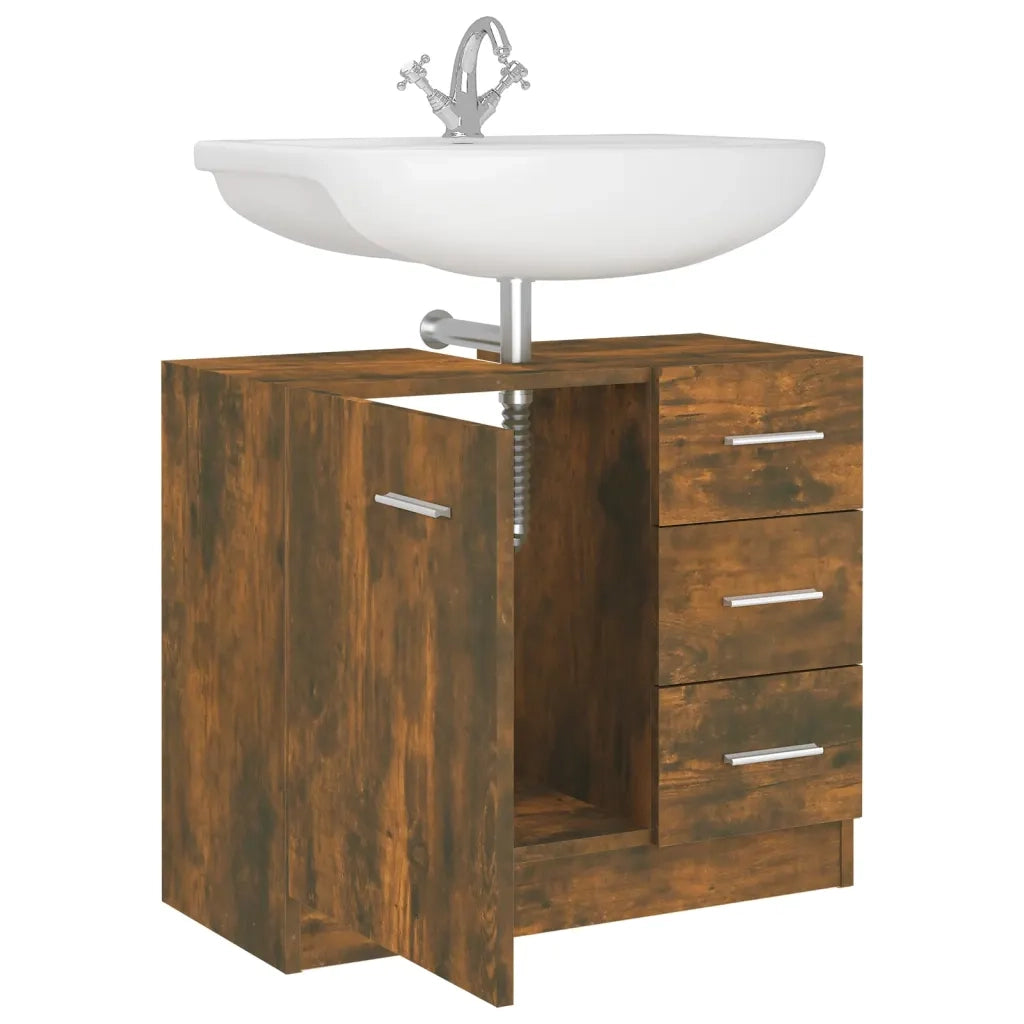 Mobile Lavabo Rovere Fumo 63x30x54 cm in Legno Multistrato cod mxl 23448