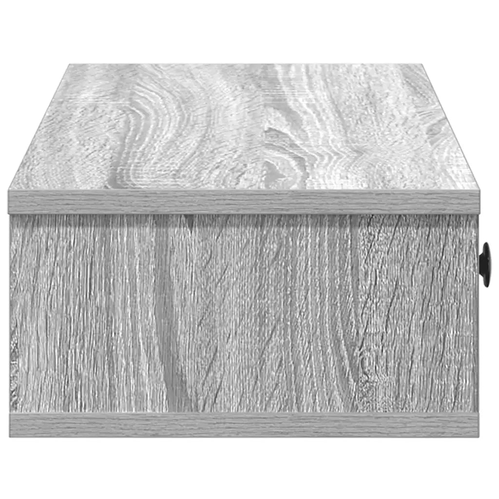 Scaffale a Parete con Cassetti Grigio 100x37,5x19 cm Truciolato 859964