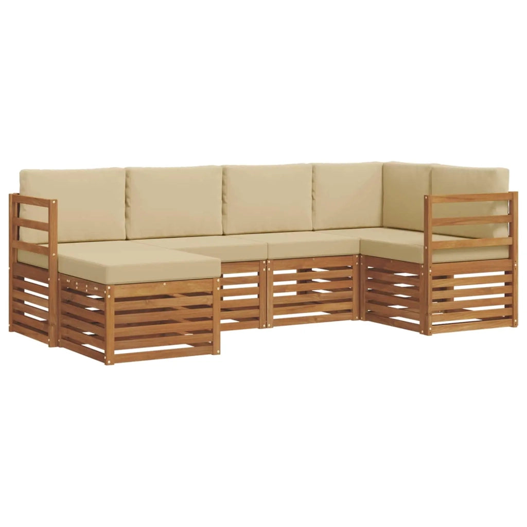 Set divano sezionale con cuscino 6 pcs Naturale e Beige 3375073
