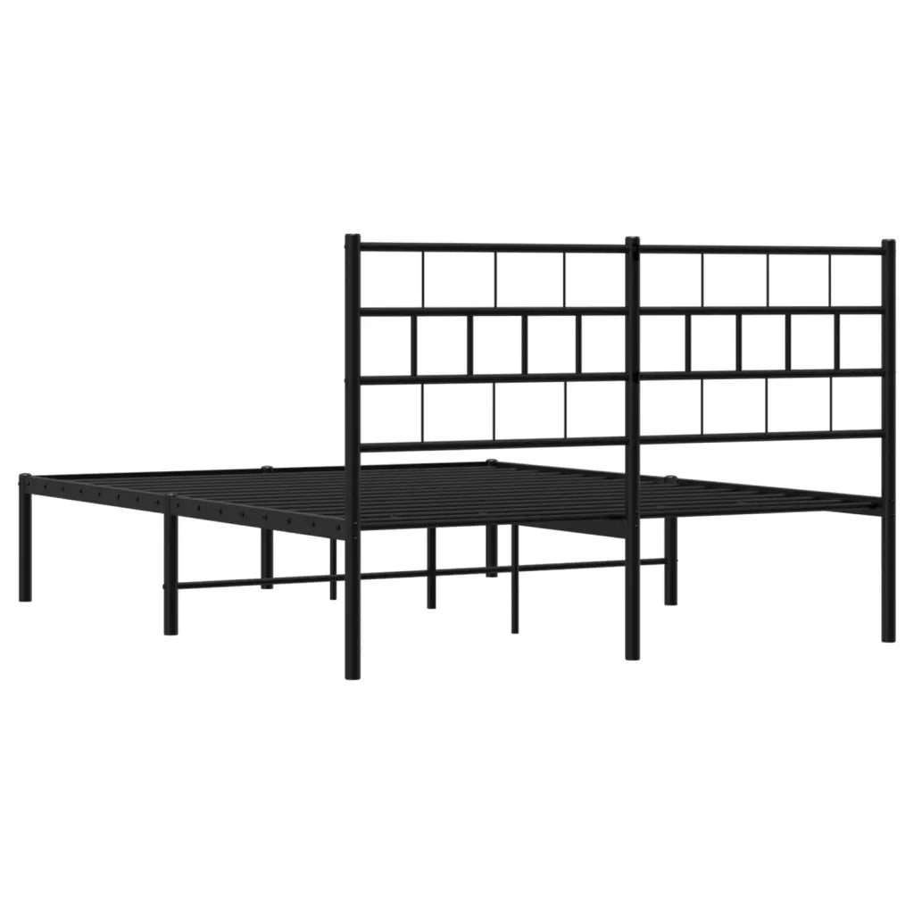 Giroletto con Testiera-Struttura Letto con testiera in Metallo Nero 140x190 cm 796910