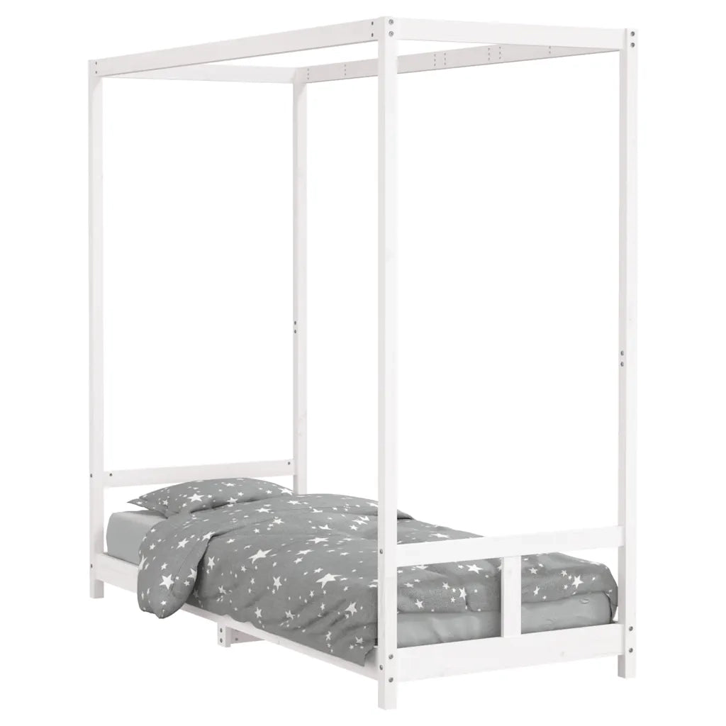 Giroletto per Bambini | Letto Infantile | Lettino Bianco 80x200cm in Legno Massello di Pino