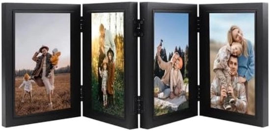 Fotocollage opvolutaibile per 4 immagini - Listino da tavolo nero