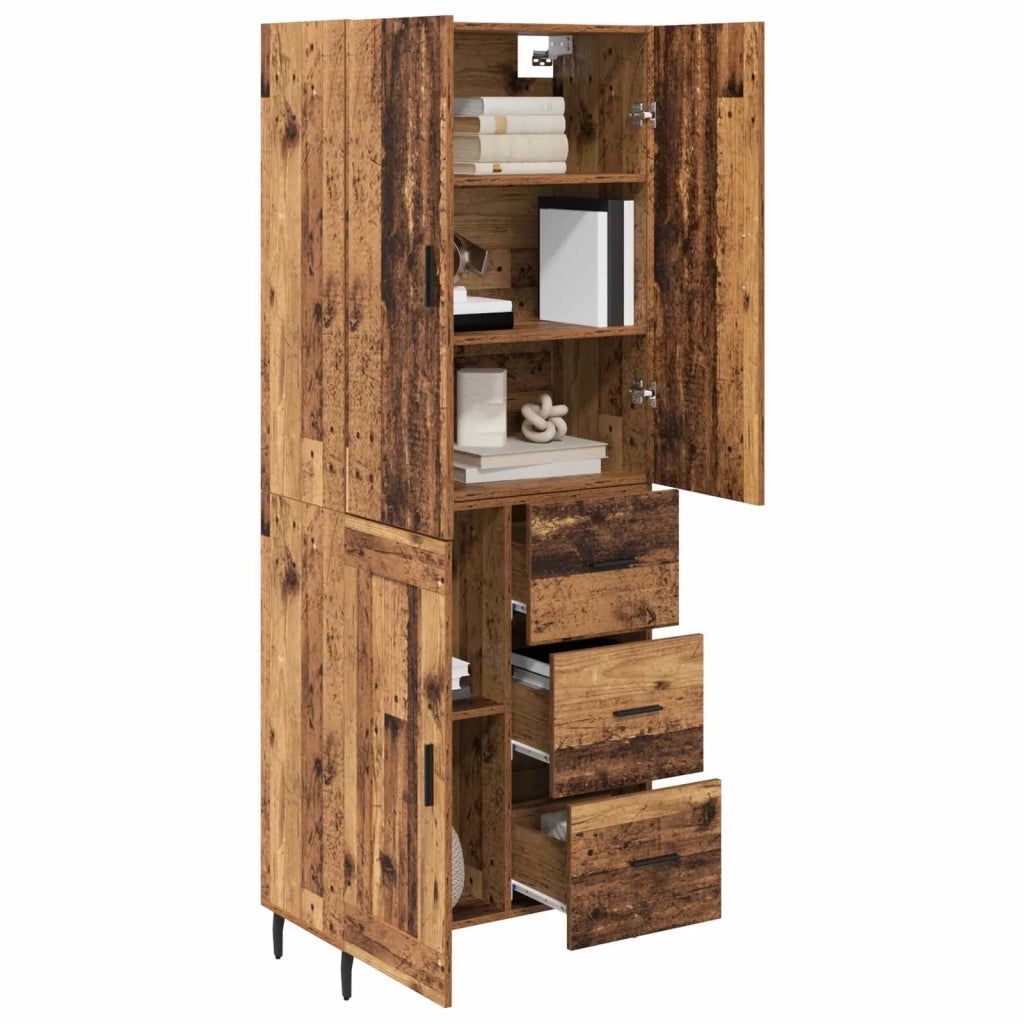 Credenza con Cassetto-Buffet-Armadio da cucina Legno vecchio 69,5 x 34 x 180 cm 694551