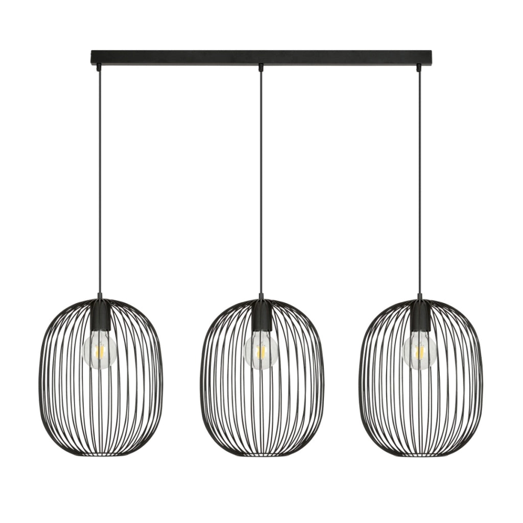 Lampadario a sospensione ONYX 3xE27 nero Emibig 120cm