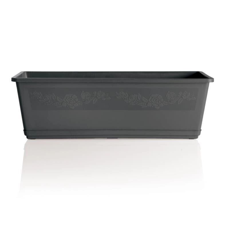 VASO BALCONELLA CON SOTTOVASO 50 CM COLORE ANTRACITE