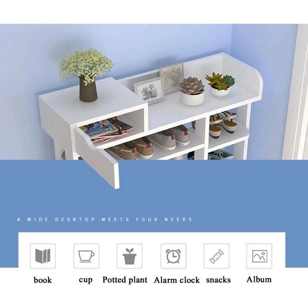Trade Shop - Scarpiera Per Ingresso Camera Con 11 Ripiani Mensola Scaffale Superiore 100x110 Cm -
