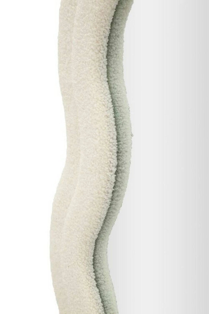 Specchio Bottarone, Specchiera, Articolo d'arredo a muro, Decorazione con specchio, 40x4 h160 cm, Crema