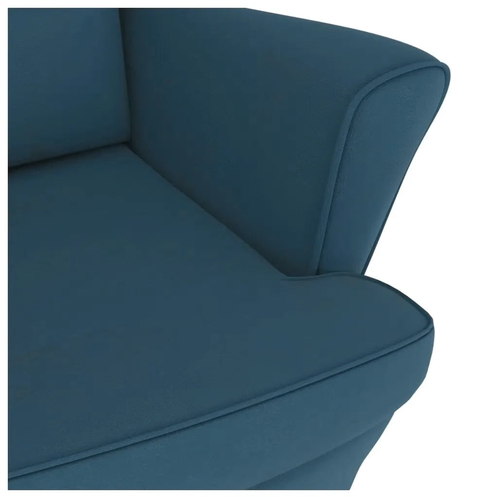 Sedia a dondolo con schienale alto in velluto blu CFW8813634