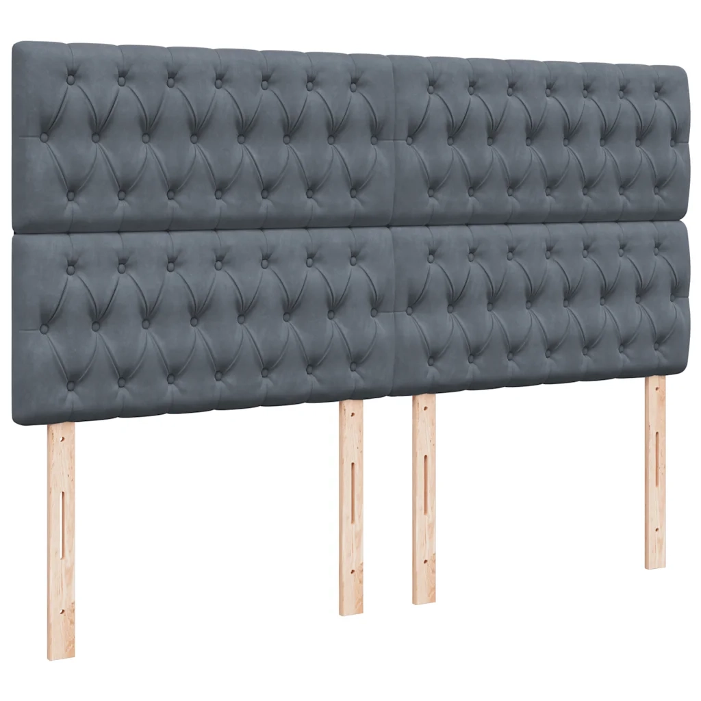 Giroletto a Molle con Materasso Grigio Scuro 200x200 cm Velluto 3292437