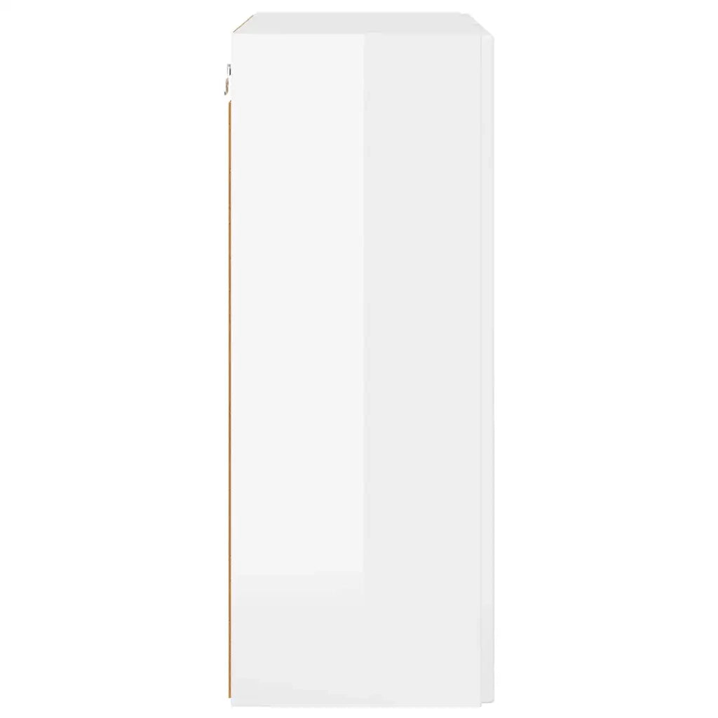 Mobile TV da parete-Mobile TV a Muro-Credenza TV Bianco Lucido 59,5 x 31 x 80 cm