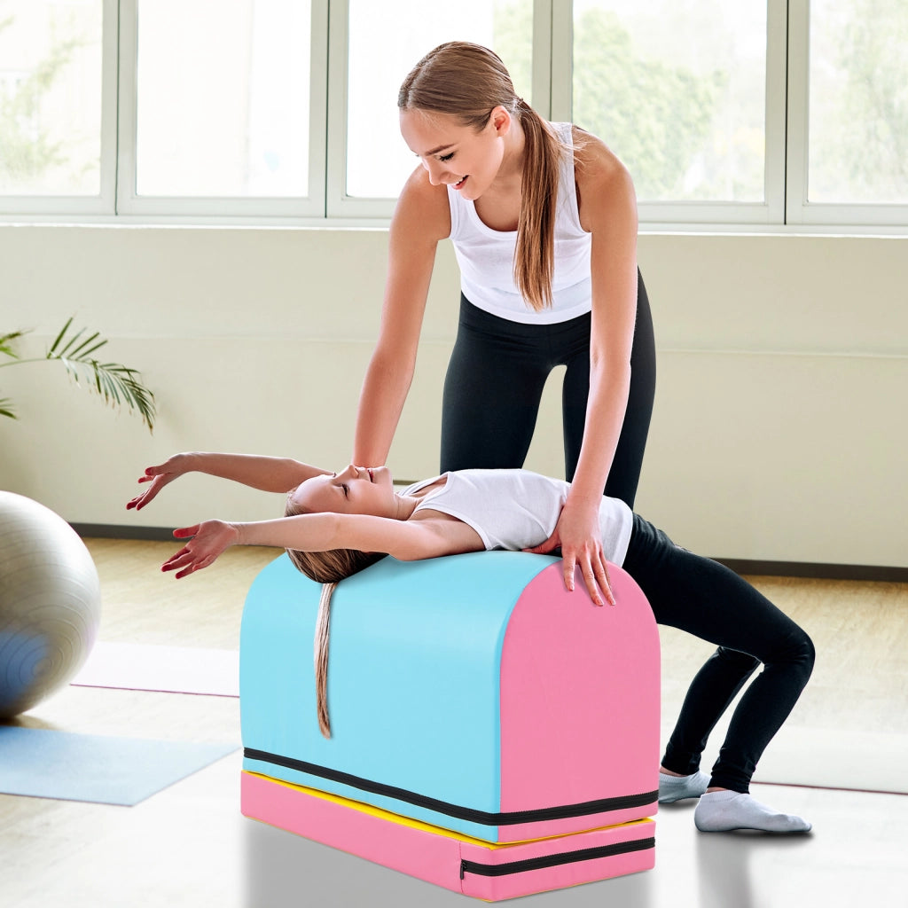 Appetino per capriole mailbox scatola ginnastica ecopelle tappetino rimovibile maniglia casa palestra-Attrezzo sicuro e resistente per bambini