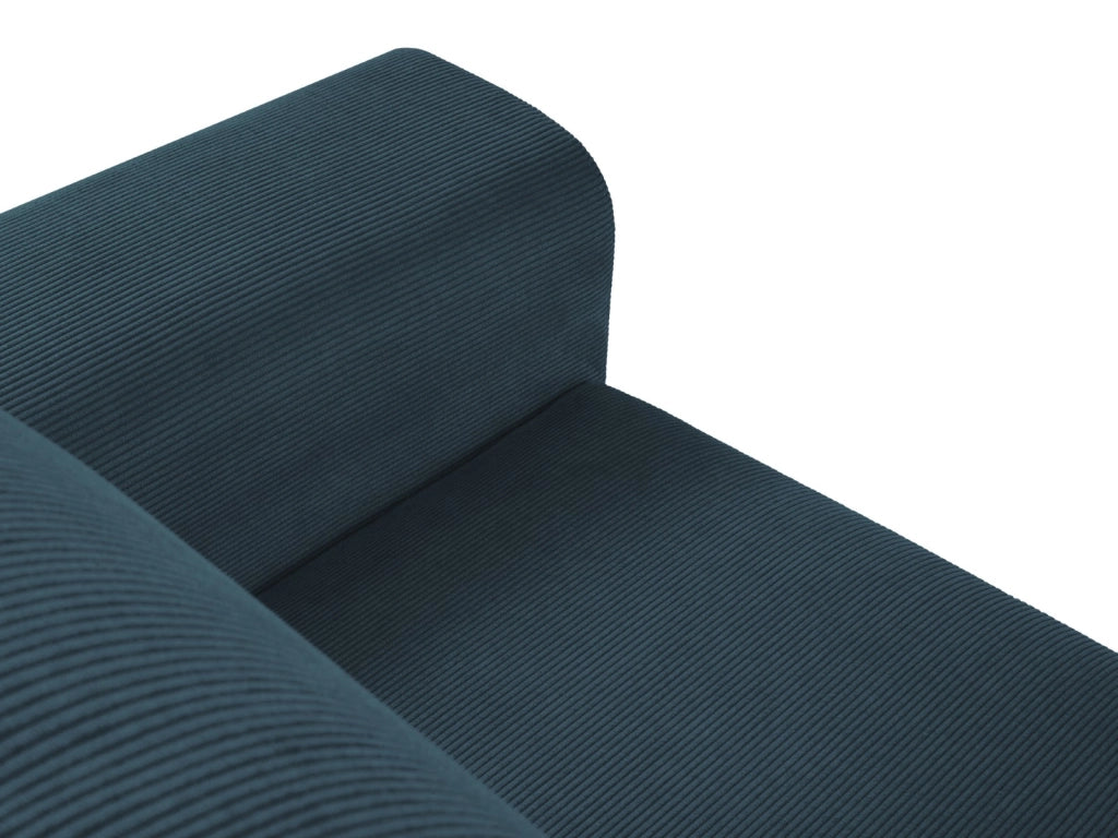 Cosmopolitan Design - Divano convertibile angolare sinistro con box "Kyoto" 4 posti in velluto a coste blu scuro 