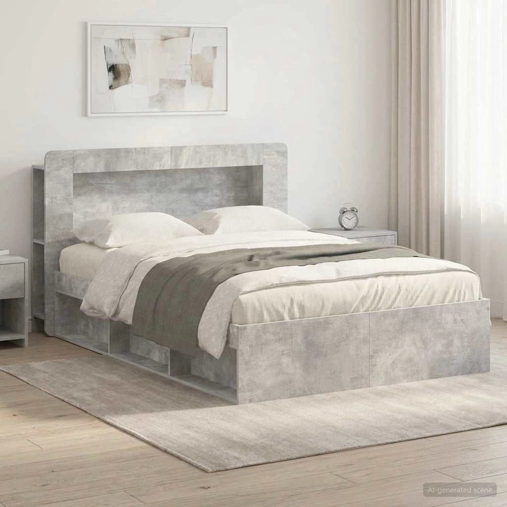 Telaio del letto con storage Grigio Cemento 140 x 200 cm 3433496