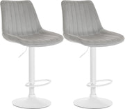 2er Set Barhocker Toni Samt weiЯ