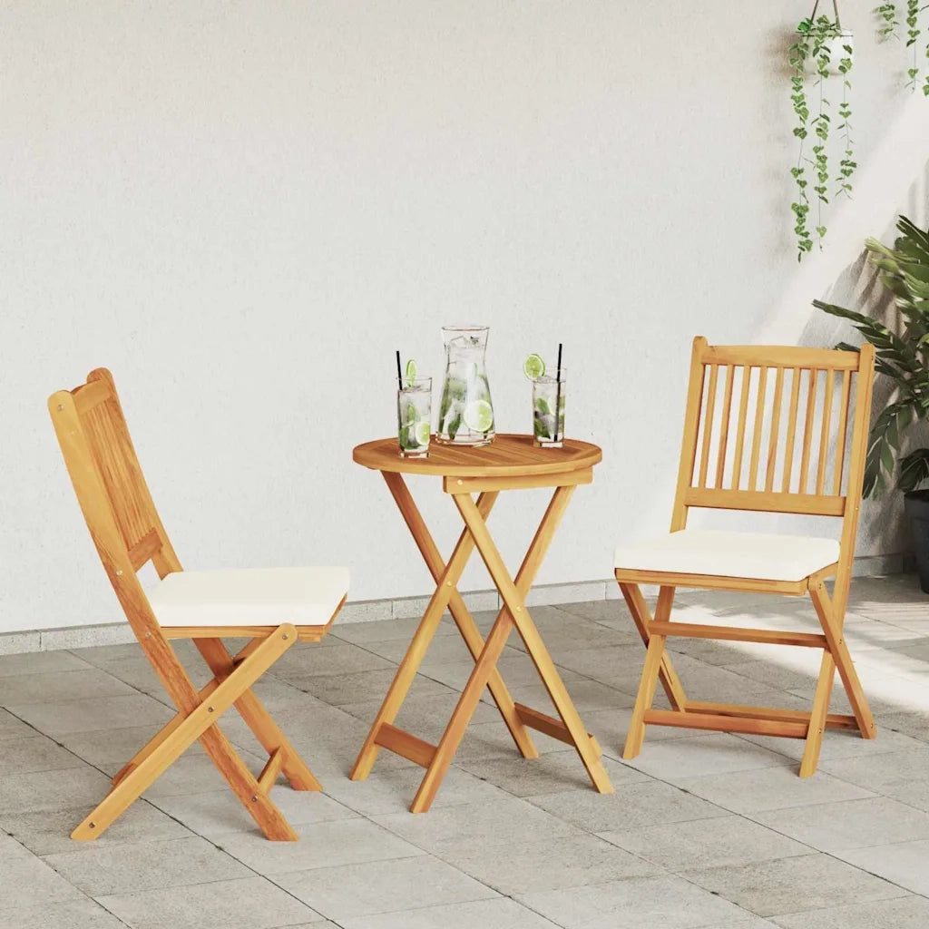Set Bistro da Giardino 3 pcs Marrone Legno di Acacia Massello 42000948