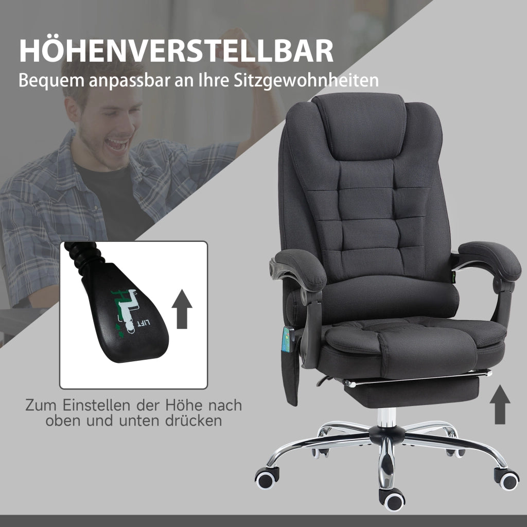Sedia da ufficio ergonomica con massaggio e riscaldamento ¨C Xylo ¨C Reclinabile regolabile nero