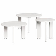 Tavolino da salotto 3 pcs Bianco Legno di pino massello 873563