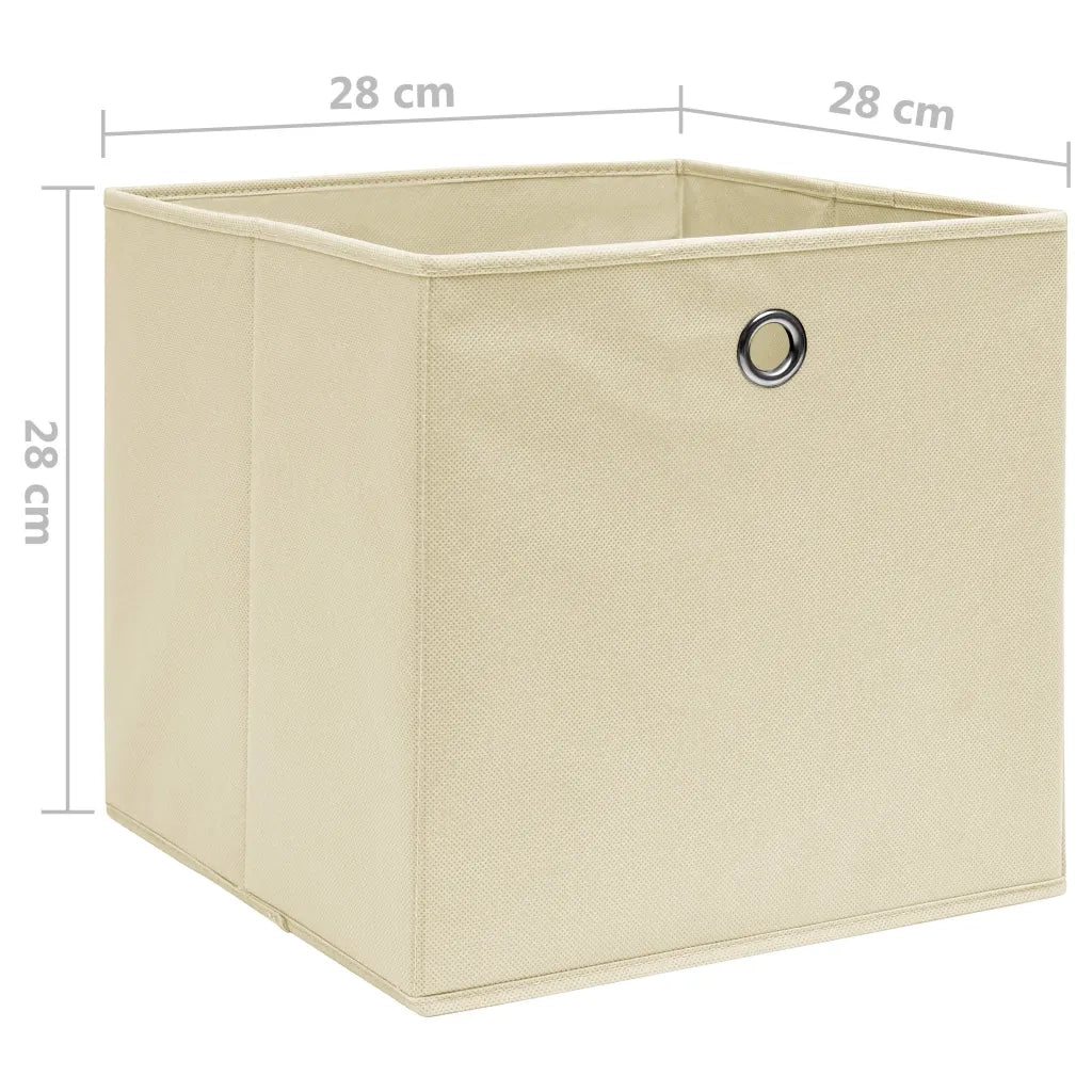 Contenitori 10 pz in Tessuto non Tessuto 28x28x28 cm Crema 325217